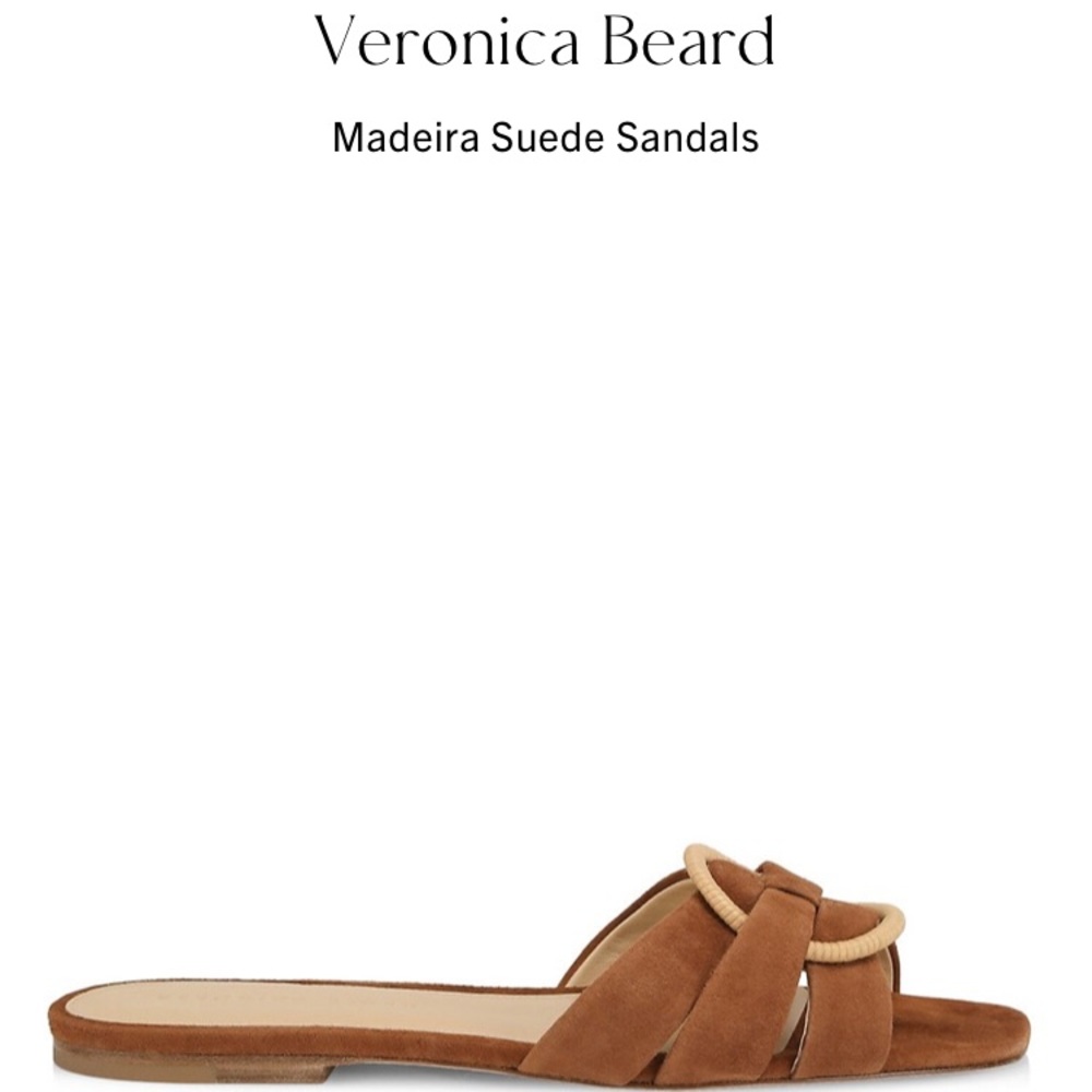 CURRENT Veronica Beard Madeira Suede Flat Sandals NWOB